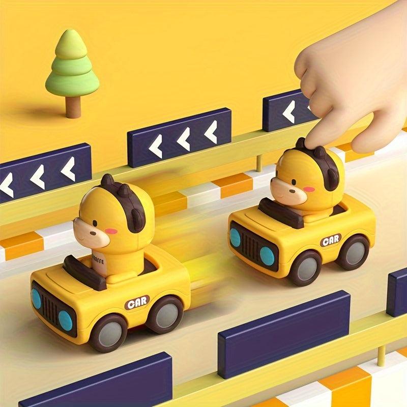 Children Press Animal Toy Car Fun Cartoon Press Glide Anti-fall