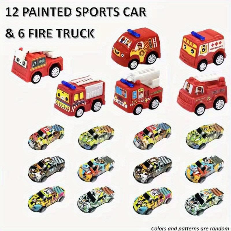 Inertial Vehicle Model Sets Pull back Car Sets Fire Truck Sports Car Toys