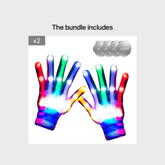 LED Flashing Gloves Light Up Finger Toys Glow Costume Accessories for Kids