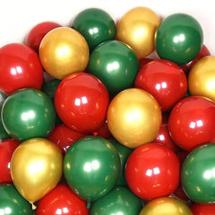24pcs Red Green Metallic Balloon Set for Birthdays Weddings Christmas