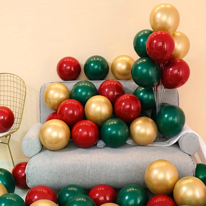 24pcs Red Green Metallic Balloon Set for Birthdays Weddings Christmas