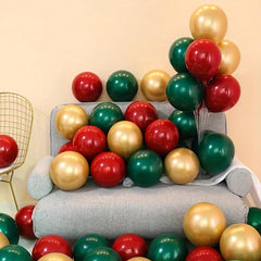 24pcs Red Green Metallic Balloon Set for Birthdays Weddings Christmas