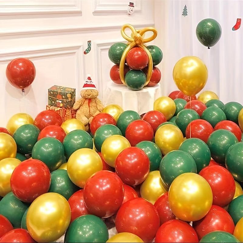 24pcs Red Green Metallic Balloon Set for Birthdays Weddings Christmas