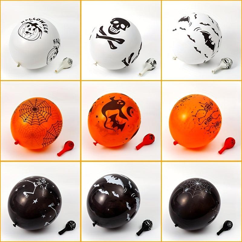 10pcs Halloween Party Balloon Dress Up Horror Decor Ghost Pumpkin Bats Balloon