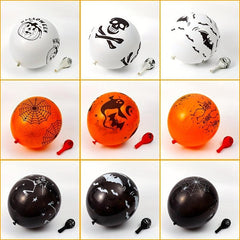 10pcs Halloween Party Balloon Dress Up Horror Decor Ghost Pumpkin Bats Balloon