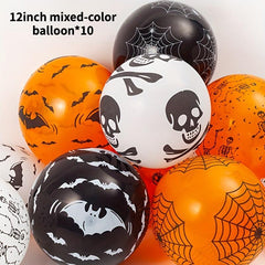 10pcs Halloween Party Balloon Dress Up Horror Decor Ghost Pumpkin Bats Balloon