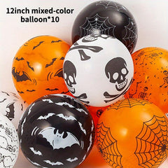 10pcs Halloween Party Balloon Dress Up Horror Decor Ghost Pumpkin Bats Balloon