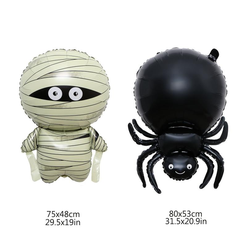 2pcs Mummy Balloons Spider Balloons Halloween Foil Mylar Balloon