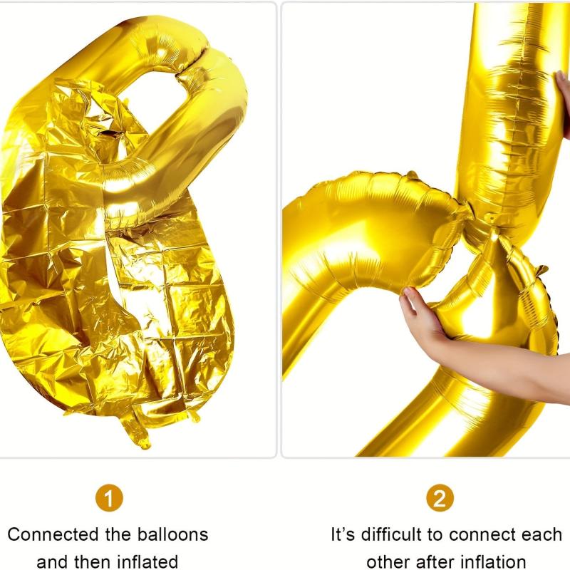 10pcs 40-64cm Foil Chain Balloons for 80s 90s Hip Hop Retro Parties