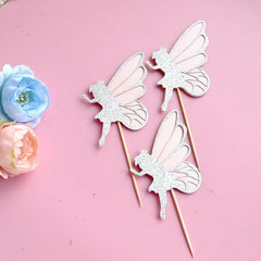 Fairy Mushroom Butterfly Fairy Cake Topper for Girls