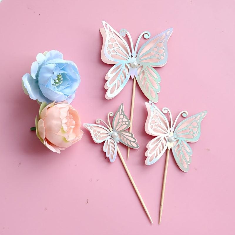 Fairy Mushroom Butterfly Fairy Cake Topper for Girls