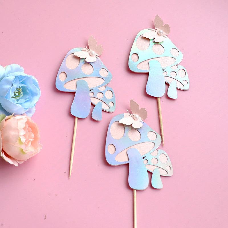 Fairy Mushroom Butterfly Fairy Cake Topper for Girls