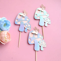Fairy Mushroom Butterfly Fairy Cake Topper for Girls