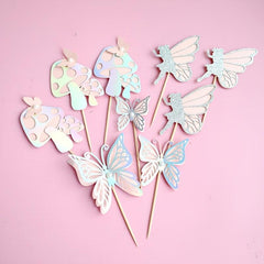 Fairy Mushroom Butterfly Fairy Cake Topper for Girls