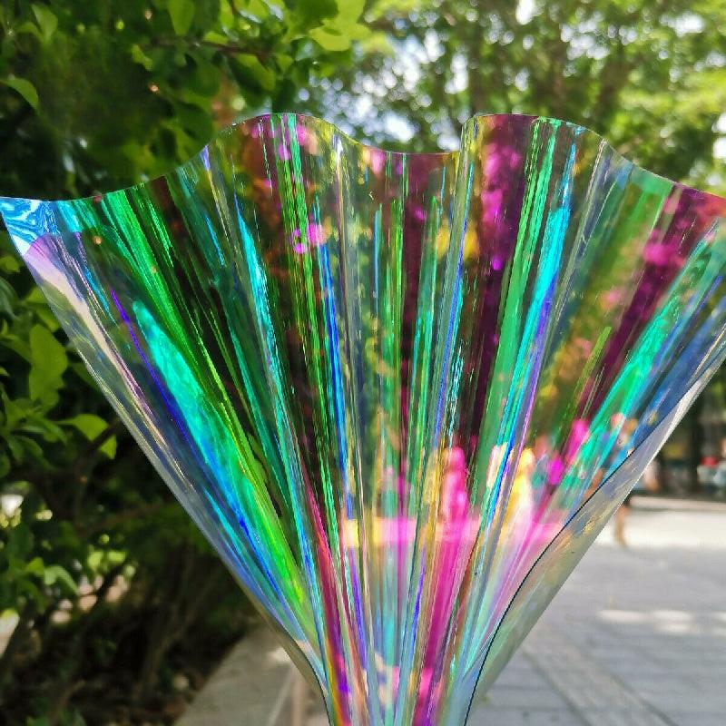 Rainbow Crafts Iridescent Holographic PVC Fabric Faux Leather Film