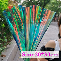 Rainbow Crafts Iridescent Holographic PVC Fabric Faux Leather Film