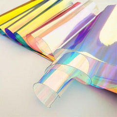 Rainbow Crafts Iridescent Holographic PVC Fabric Faux Leather Film