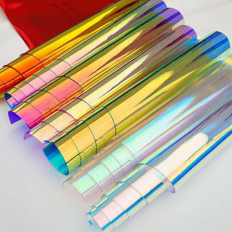 Rainbow Crafts Iridescent Holographic PVC Fabric Faux Leather Film