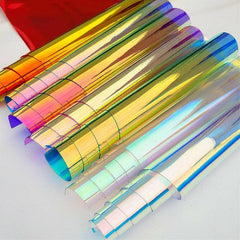 Rainbow Crafts Iridescent Holographic PVC Fabric Faux Leather Film