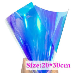 Rainbow Crafts Iridescent Holographic PVC Fabric Faux Leather Film