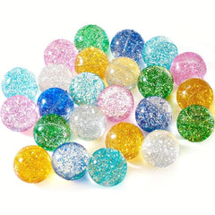 12pcs Glitter Bouncy Balls Party Favors 6 Colors 30mm Rubber Bounce Balls