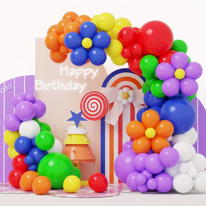 129pcs Rainbow Balloon Arch Kit for Baby Shower Birthday Decoration