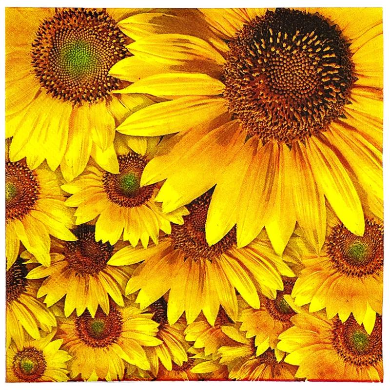 20pcs Yellow Sunflower Autumn Thanksgiving Colorful Napkins