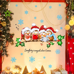 Christmas Party Branch Animal Snowflake Christmas Tree Wall Sticker
