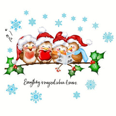Christmas Party Branch Animal Snowflake Christmas Tree Wall Sticker