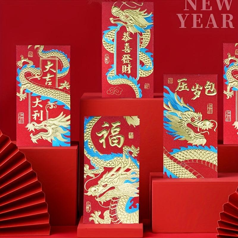 24pcs Chinese Year Red Envelopes Year Of Dragon Lucky Money Envelopes