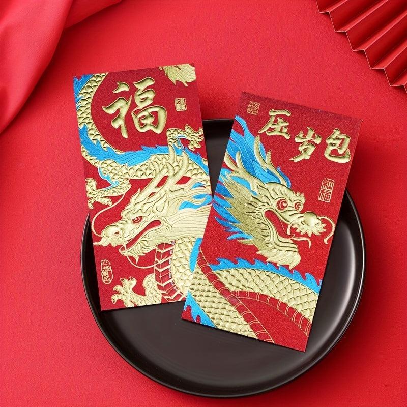 24pcs Chinese Year Red Envelopes Year Of Dragon Lucky Money Envelopes
