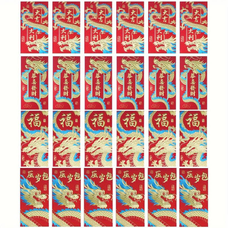 24pcs Chinese Year Red Envelopes Year Of Dragon Lucky Money Envelopes
