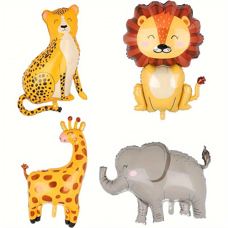 4pcs Jungle Safari Animals Balloons Set Forest Theme Party Decoration