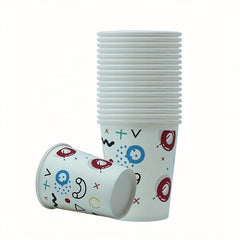 10pcs 250ml Thickened Paper Cup Donut Print Event Camping Party