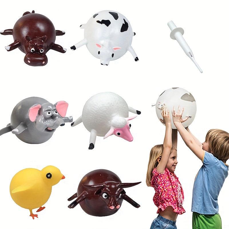 Animal Inflate Vent Balls Hand Balloon Fidget Party Toys