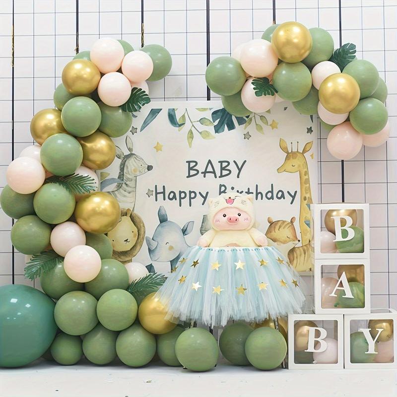 129pcs Latex Balloons in Various Colors with Ribbons and Glue