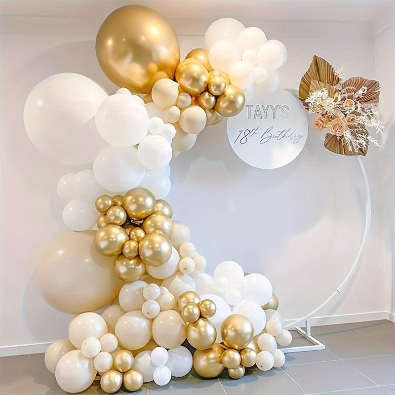 129pcs Latex Balloons in Various Colors with Ribbons and Glue