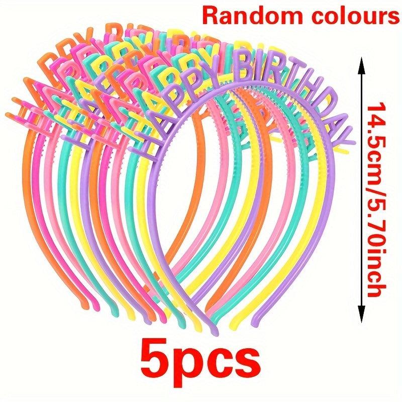 5pcs Colorful Birthday Party Headbands Party Favors