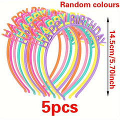 5pcs Colorful Birthday Party Headbands Party Favors