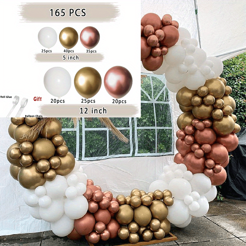 165 pcs Rose Golden Balloon Party Set - Party & Wedding Decoration