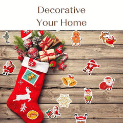 100pcs Glittery Laser Christmas Stickers - Christmas Party Decoration