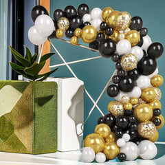 Balloon Arch Kit Garland Decoration 124pcs Latex Golden Confetti Balloons