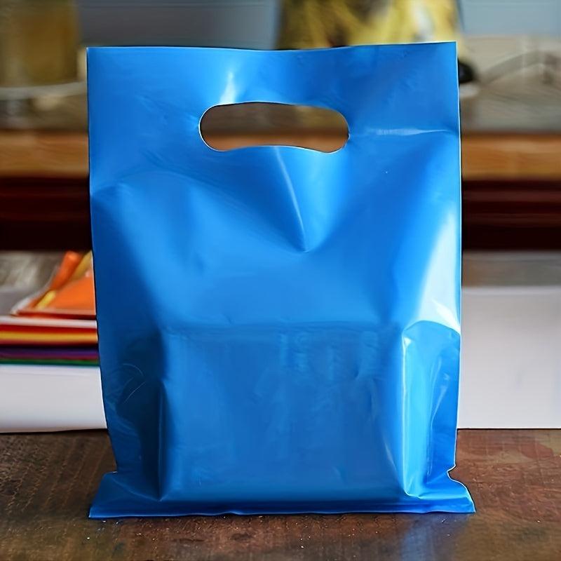 50pcs Colorful Plastic Party Gift Bags with Handles - Bulk Birthday Party Packs