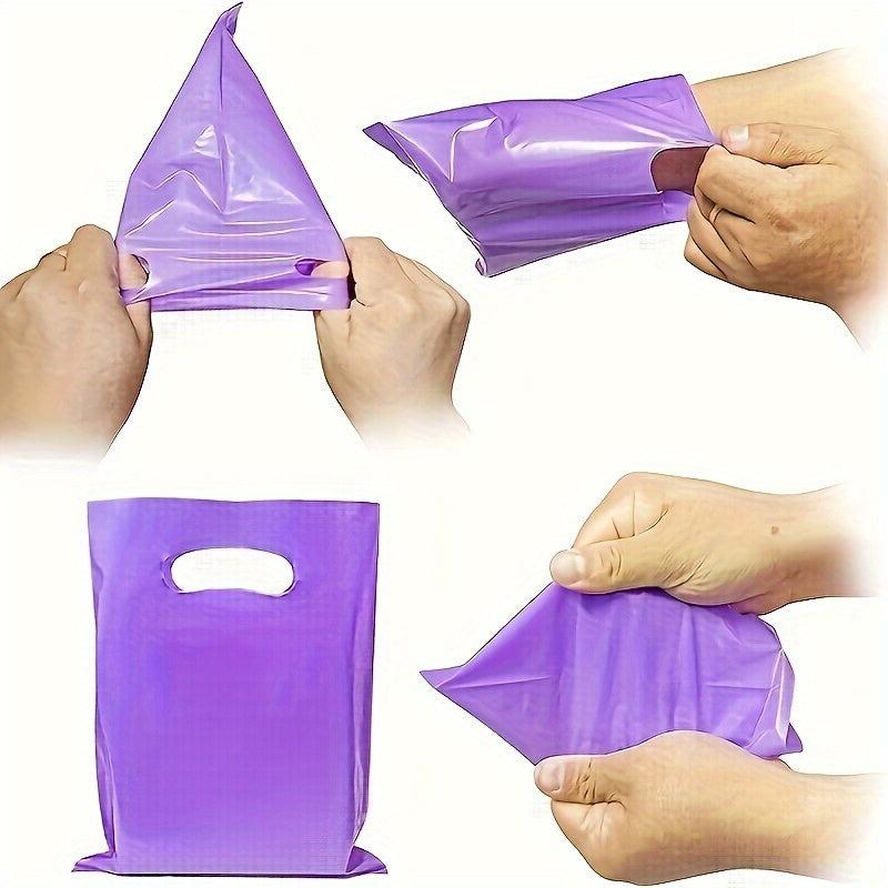 50pcs Colorful Plastic Party Gift Bags with Handles - Bulk Birthday Party Packs
