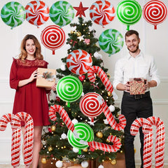 20pcs Holiday Candy Set - Scroll, Windmill, Cane Shape for Christmas & Birthdays