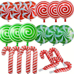 20pcs Holiday Candy Set - Scroll, Windmill, Cane Shape for Christmas & Birthdays