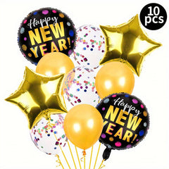 10pcs Christmas Party Balloon Golden Pentagram Aluminum Film Balloon