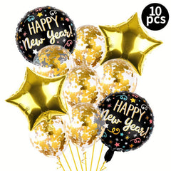 10pcs Christmas Party Balloon Golden Pentagram Aluminum Film Balloon