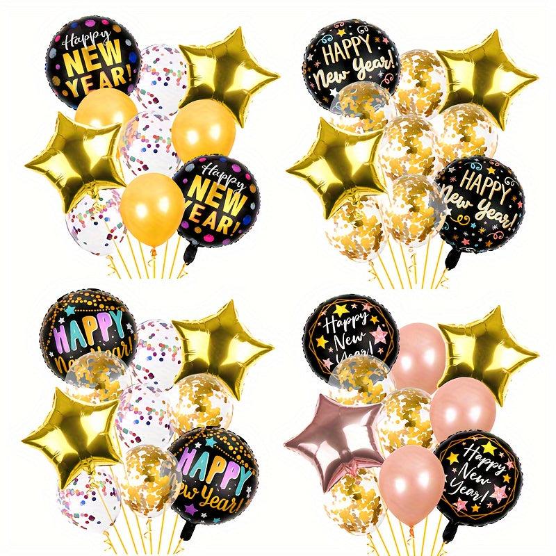 10pcs Christmas Party Balloon Golden Pentagram Aluminum Film Balloon