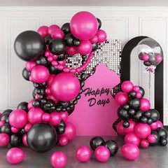 96pcs Rose Red Balloon Chain Garland For Girl Wedding Birthday Decoration